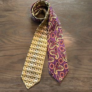 Bundle of 2 100% Silk Neck Ties, Liberty of London and Hardy Amies
